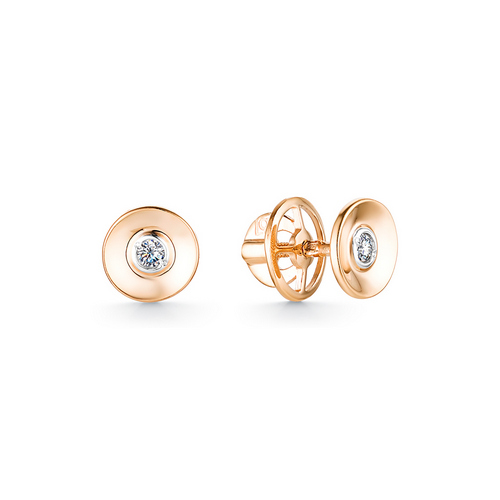 

Серьги из золота Гранат 9-00701, фианит, 9-00701