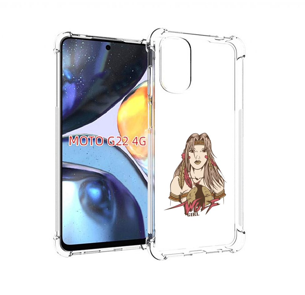 

Чехол MyPads девушка волк для Motorola Moto G22 4G, Прозрачный, Tocco