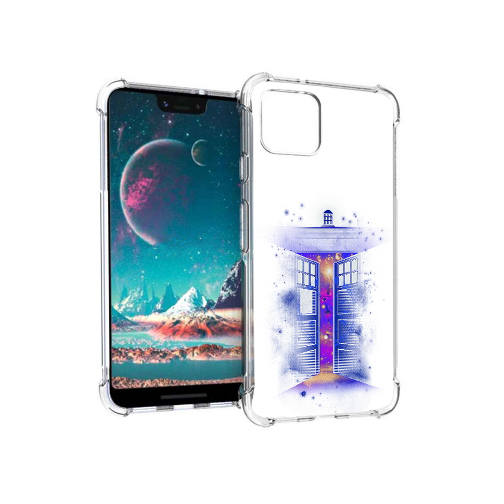 

Чехол MyPads Tocco для Google Pixel 4 фиолетовый уголок абстракция, Прозрачный, Tocco