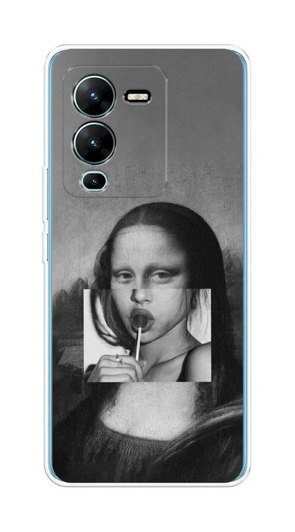 

Чехол Awog на Vivo V25 Pro 5G "Mona Lisa sucking lollipop", Серый;черный, 267450-9