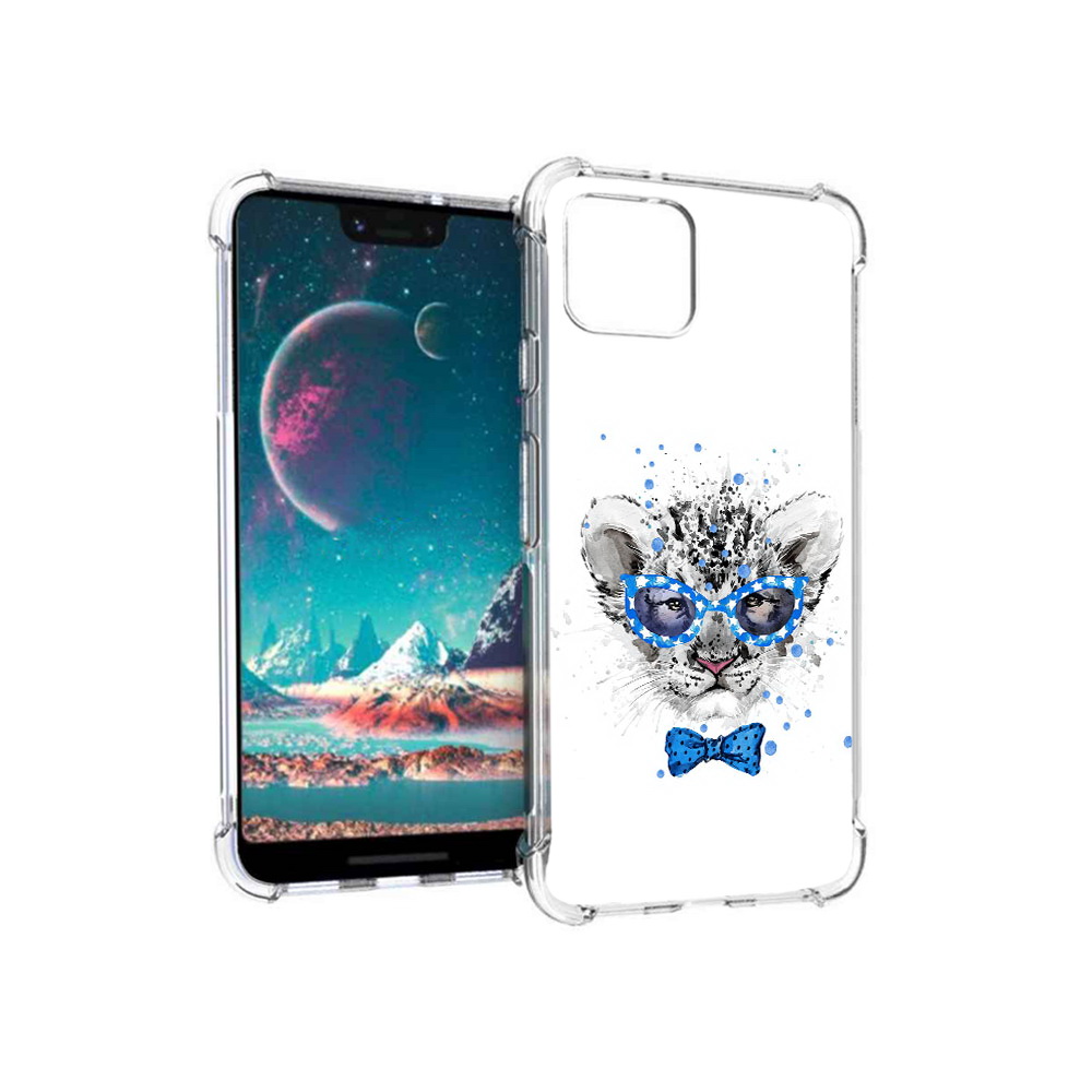 

Чехол MyPads Tocco для Google Pixel 4 тигренок с бабочкой, Прозрачный, Tocco