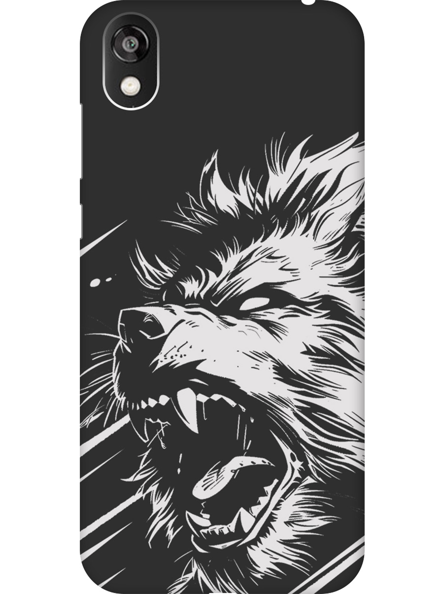 

Силиконовый чехол на Honor 8S / Huawei Y5 (2019) с принтом "Рев оборотня" матовый черный, Черный;белый, 721008713