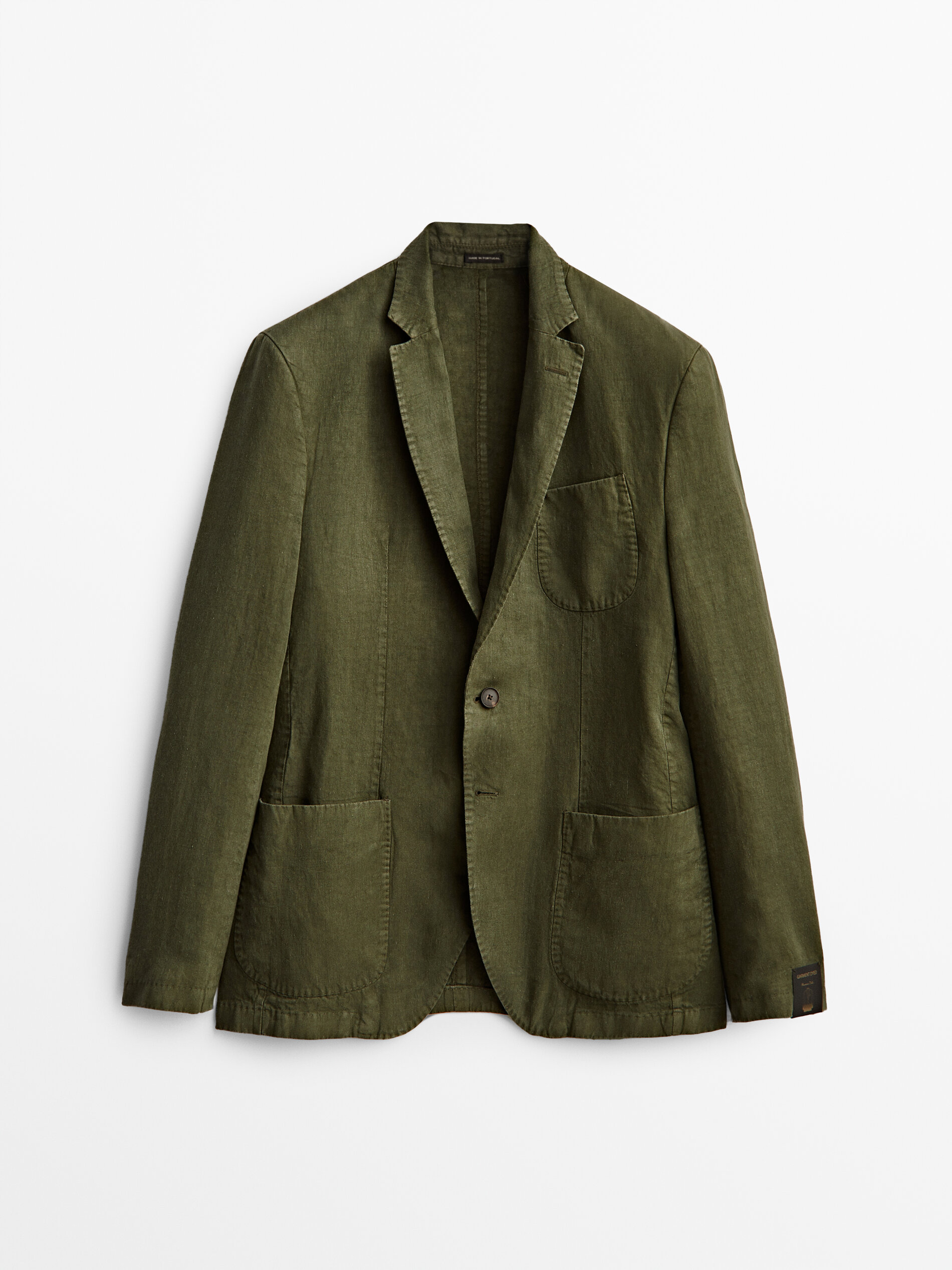 

Блейзер мужской Massimo Dutti 02013111505 хаки 54 RU, 02013111505