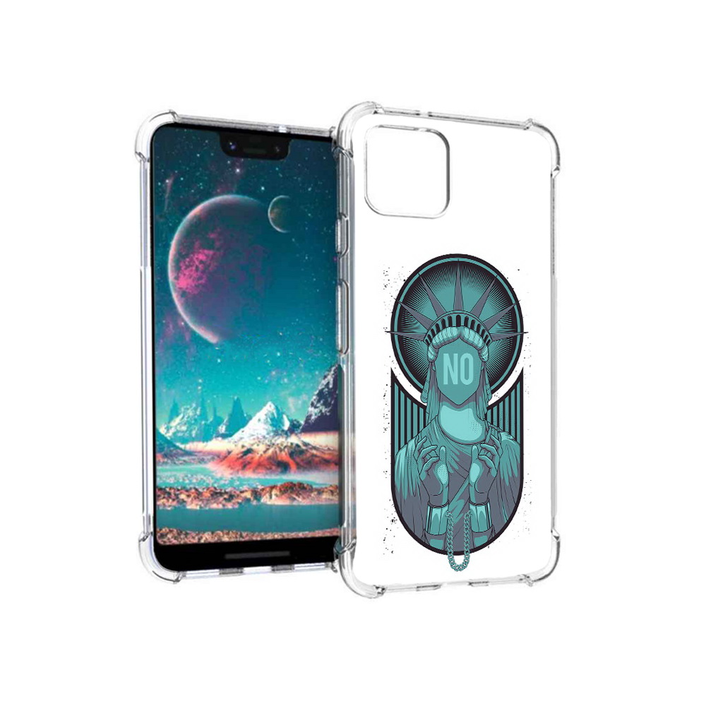 

Чехол MyPads Tocco для Google Pixel 4 статуя свободы зеленый, Прозрачный, Tocco