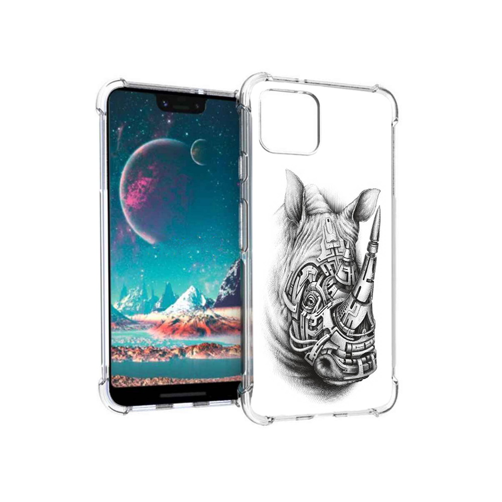 

Чехол MyPads Tocco для Google Pixel 4 стальной носорог, Прозрачный, Tocco