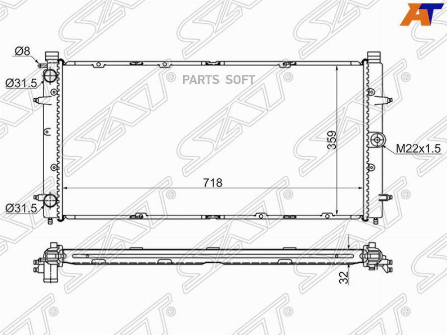 

Sat Радиатор Vw Transporter T4 1.8/1.9D/1.9Td/2.0/2.4D/2.5/2.5Td/2.8(Трубчатый)