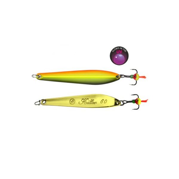 

Блесна вертикальная ECOPRO Killer, 90мм, 15г, FRG, Золотистый;желтый;красный;черный