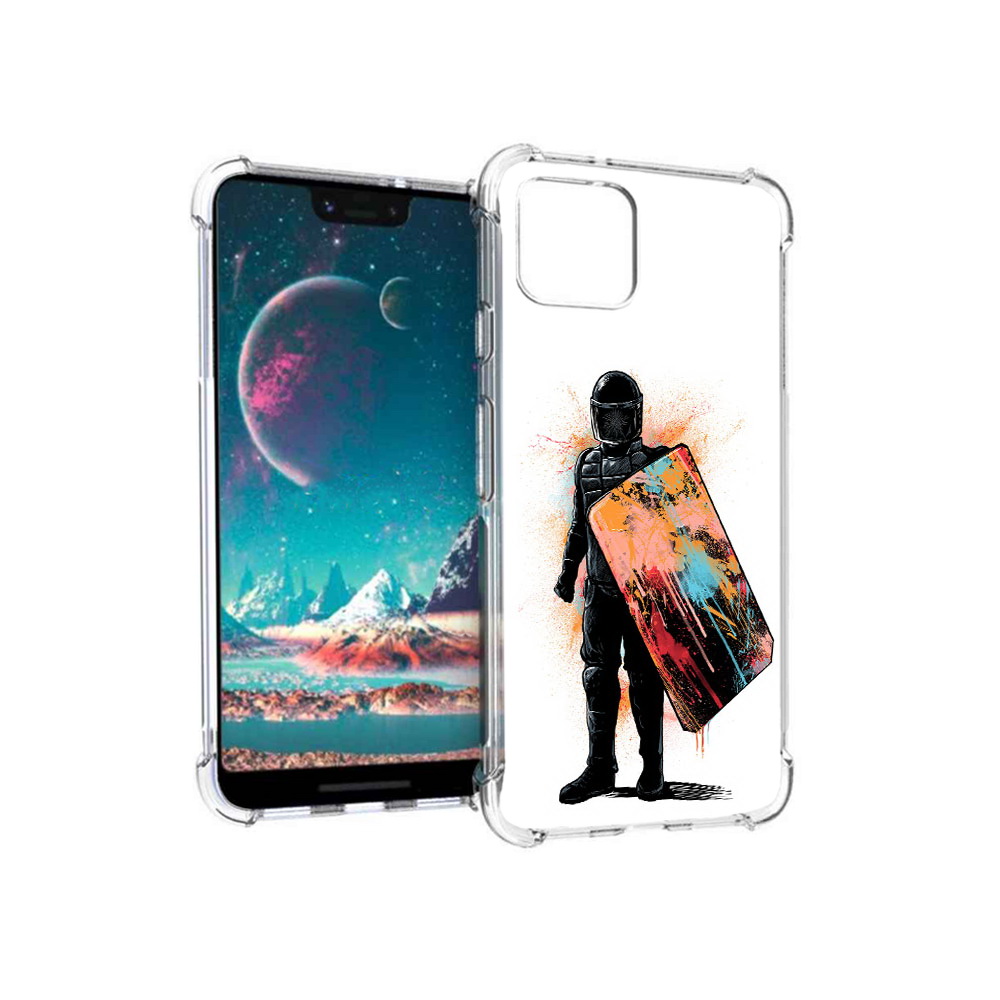 

Чехол MyPads Tocco для Google Pixel 4 солдат с красочным щитом, Прозрачный, Tocco
