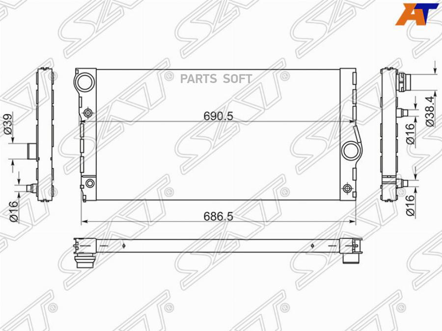 

Sat Радиатор Bmw 5-Series F10/F11 10-/7-Series F01/F02 08-