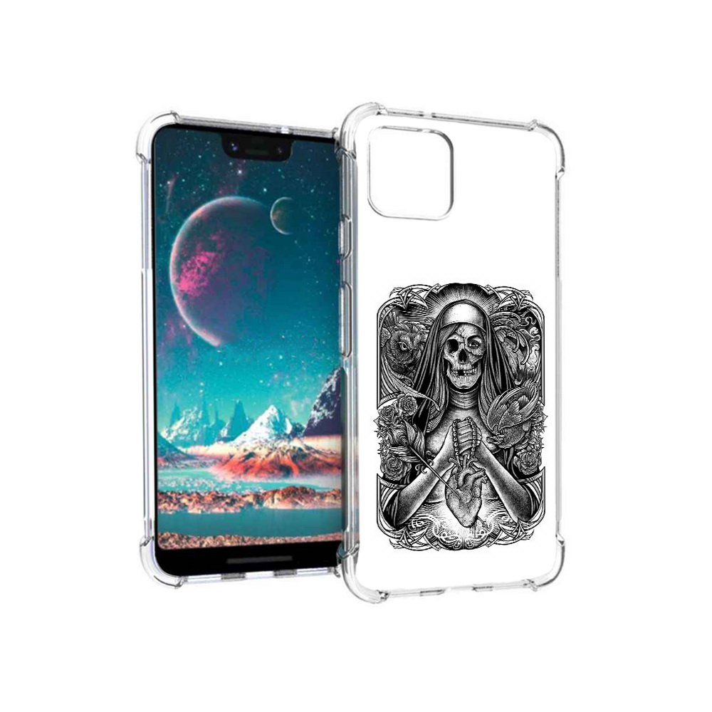 

Чехол MyPads Tocco для Google Pixel 4 скелет с сердцем, Прозрачный, Tocco