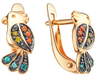 

Серьги детские из красного золота с фианитом Veronika S134-1524M3, S134-1524M3