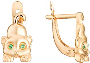 

Серьги детские из красного золота с фианитом Veronika S130-1158ZEL, S130-1158ZEL