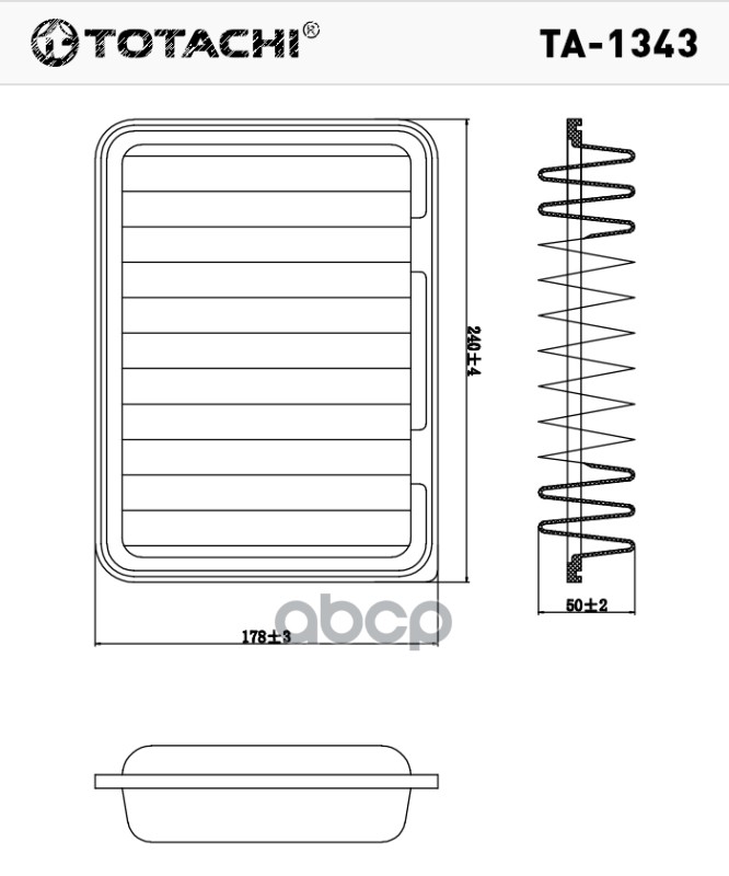 Фильтр Воздушный Totachi Ta-1343 TOTACHI арт. TA-1343