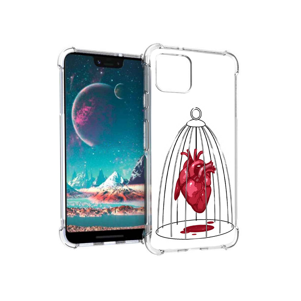 

Чехол MyPads Tocco для Google Pixel 4 сердце в клетке, Прозрачный, Tocco