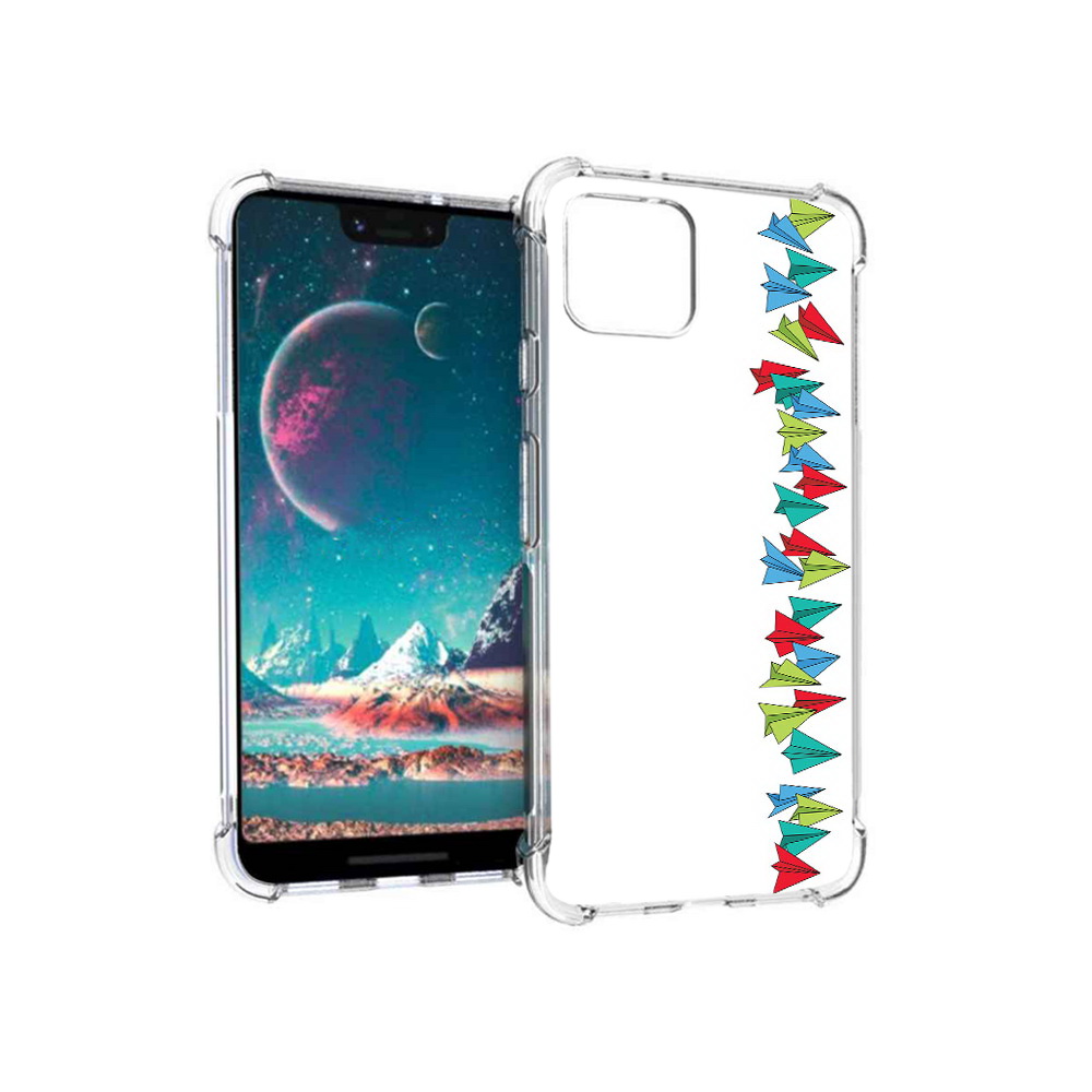 

Чехол MyPads Tocco для Google Pixel 4 самолетики из листочков, Прозрачный, Tocco