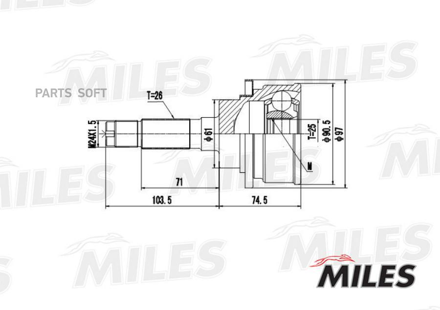 

Шрус ford ranger/mazda b-serie iv 2.5td 02-06 нар.