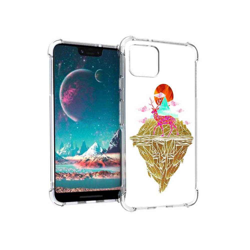 

Чехол MyPads Tocco для Google Pixel 4 розовый олень абстракция, Прозрачный, Tocco