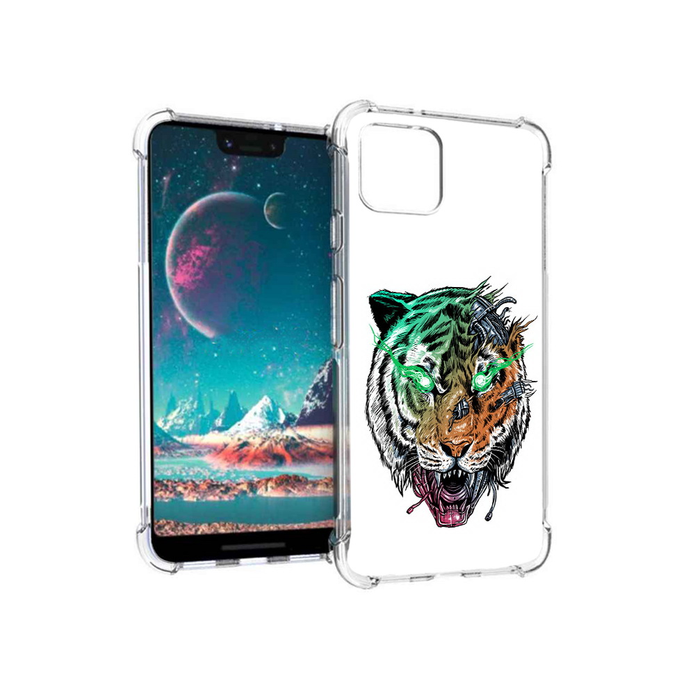 

Чехол MyPads Tocco для Google Pixel 4 робо-тигр, Прозрачный, Tocco