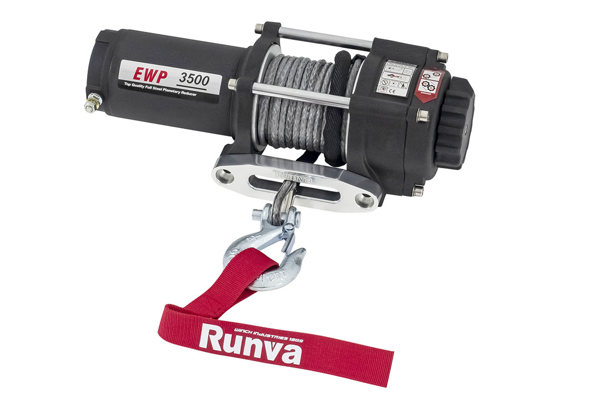 Runva Ewp3500Asr Лебёдка Электрическая 12V Runva 3500A Lbs 1588 Кг (Синтетический Трос)