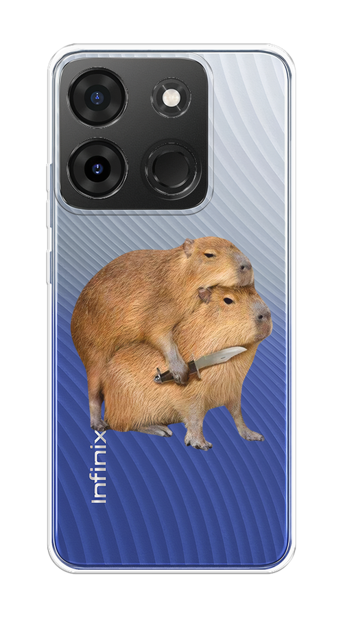 

Чехол на Infinix Smart 7 Plus "Капибара с ножом", Бежевый, 3103950-1