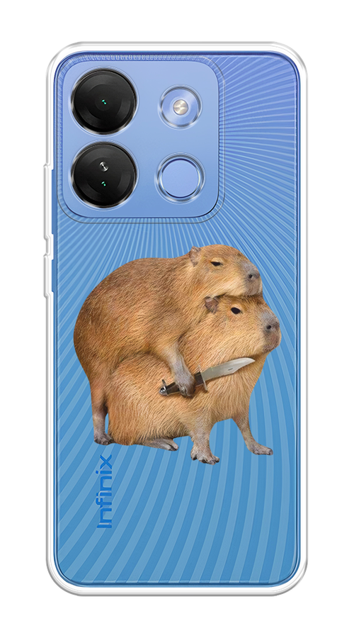

Чехол на Infinix Smart 7 HD "Капибара с ножом", Бежевый, 3103850-1