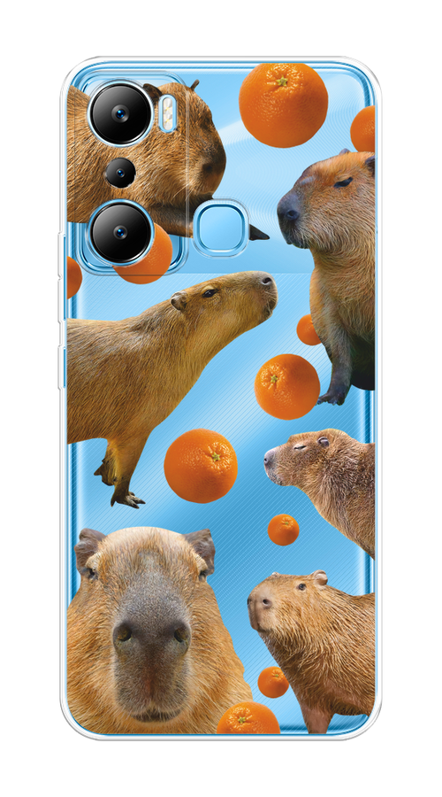

Чехол на Infinix HOT 20i "Капибара и апельсины", Бежевый;оранжевый, 3102950-1