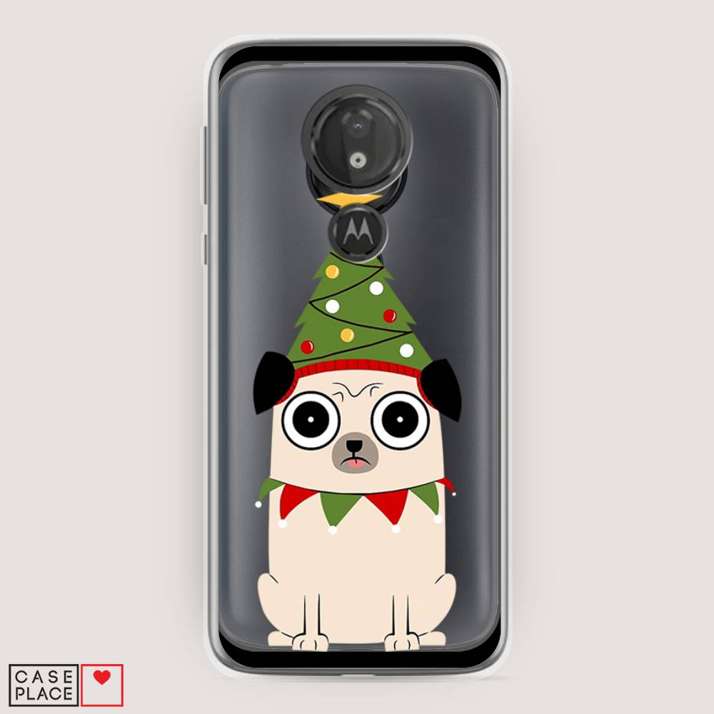 

Чехол на Motorola Moto G7 Power "Собачка с ёлочкой", Бежевый;красный;зеленый, 241350-1