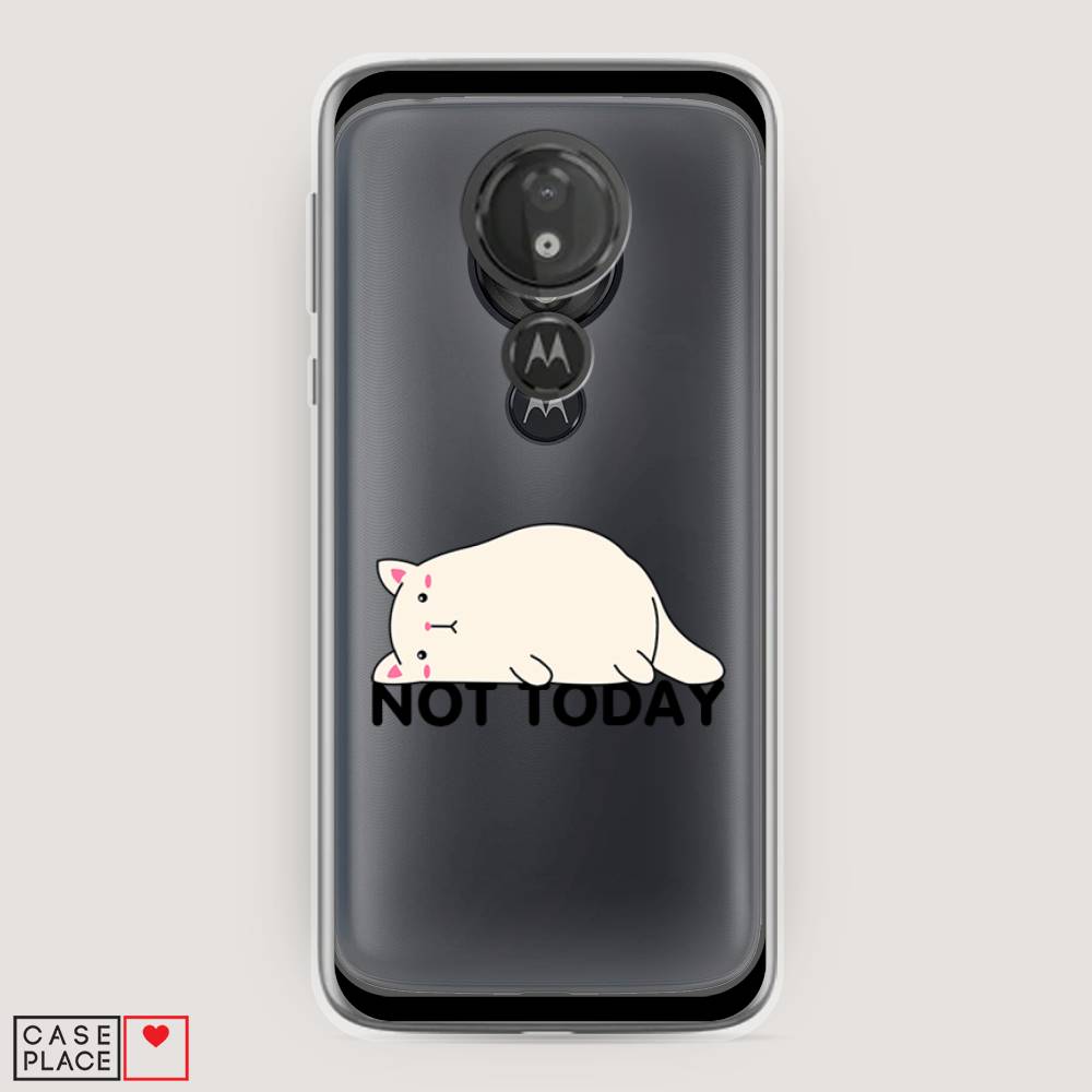 

Чехол на Motorola Moto G7 Power "Cat not today", Белый;розовый;черный, 241350-1