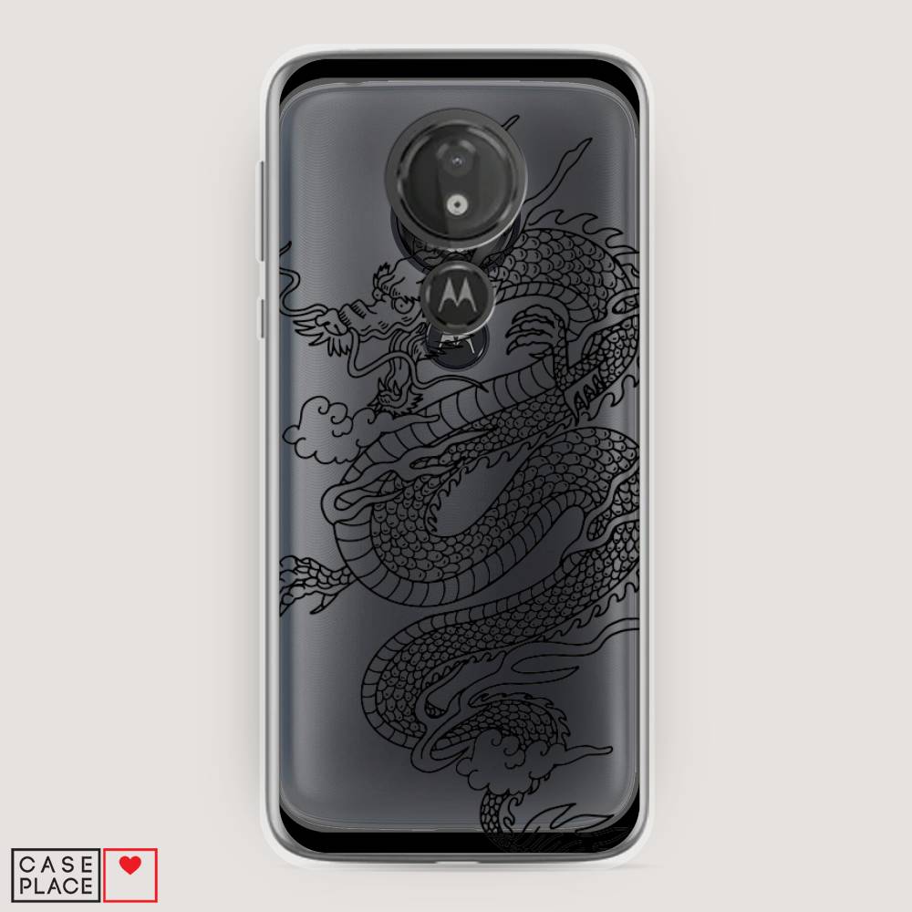 

Чехол на Motorola Moto G7 Power "Большой китайский дракон", Черный;серый, 241350-1