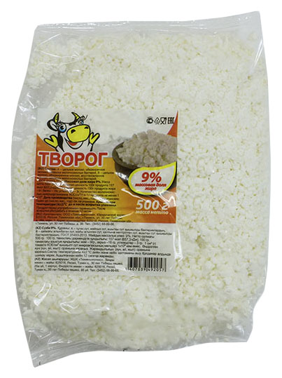 

Творог Тюменьмолоко БЗМЖ 9% 500 г