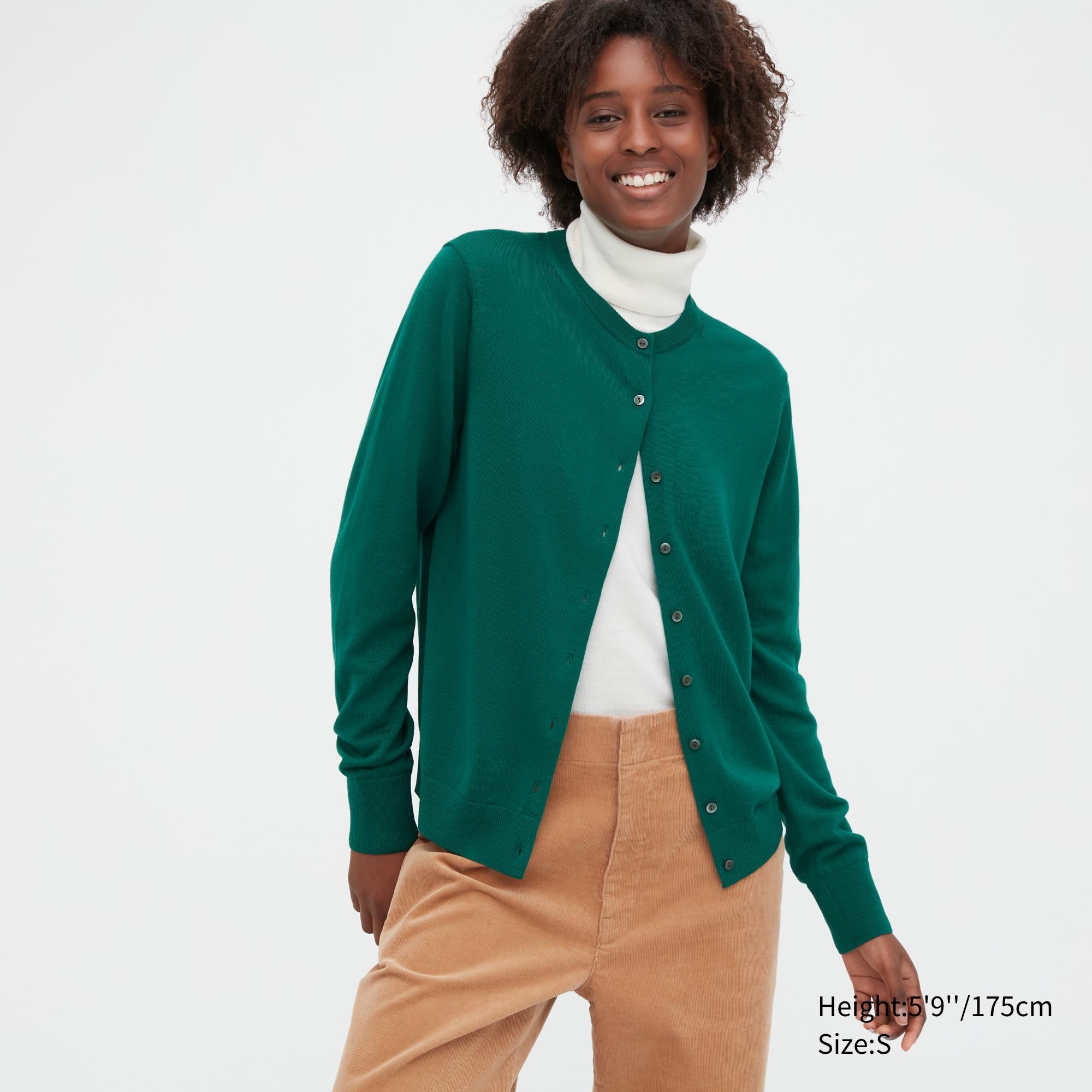 

Кардиган женский UNIQLO 450510COL55 зеленый L (доставка из-за рубежа), 450510COL55