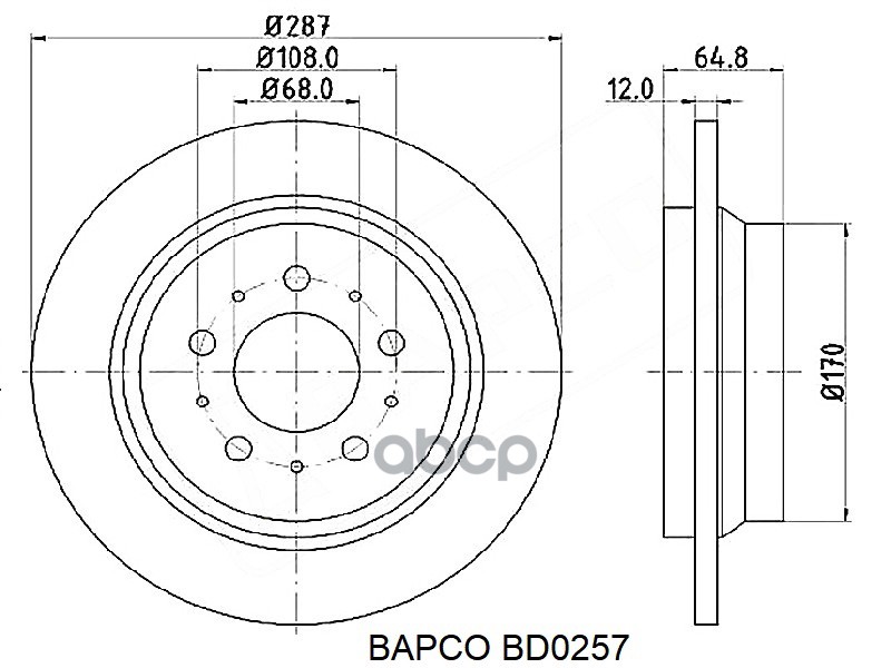 

BAPCO Диск тормозной задний, BD0257