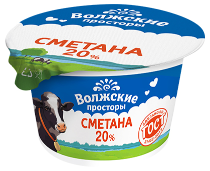 

Сметана Волжские Просторы 20% 180 г