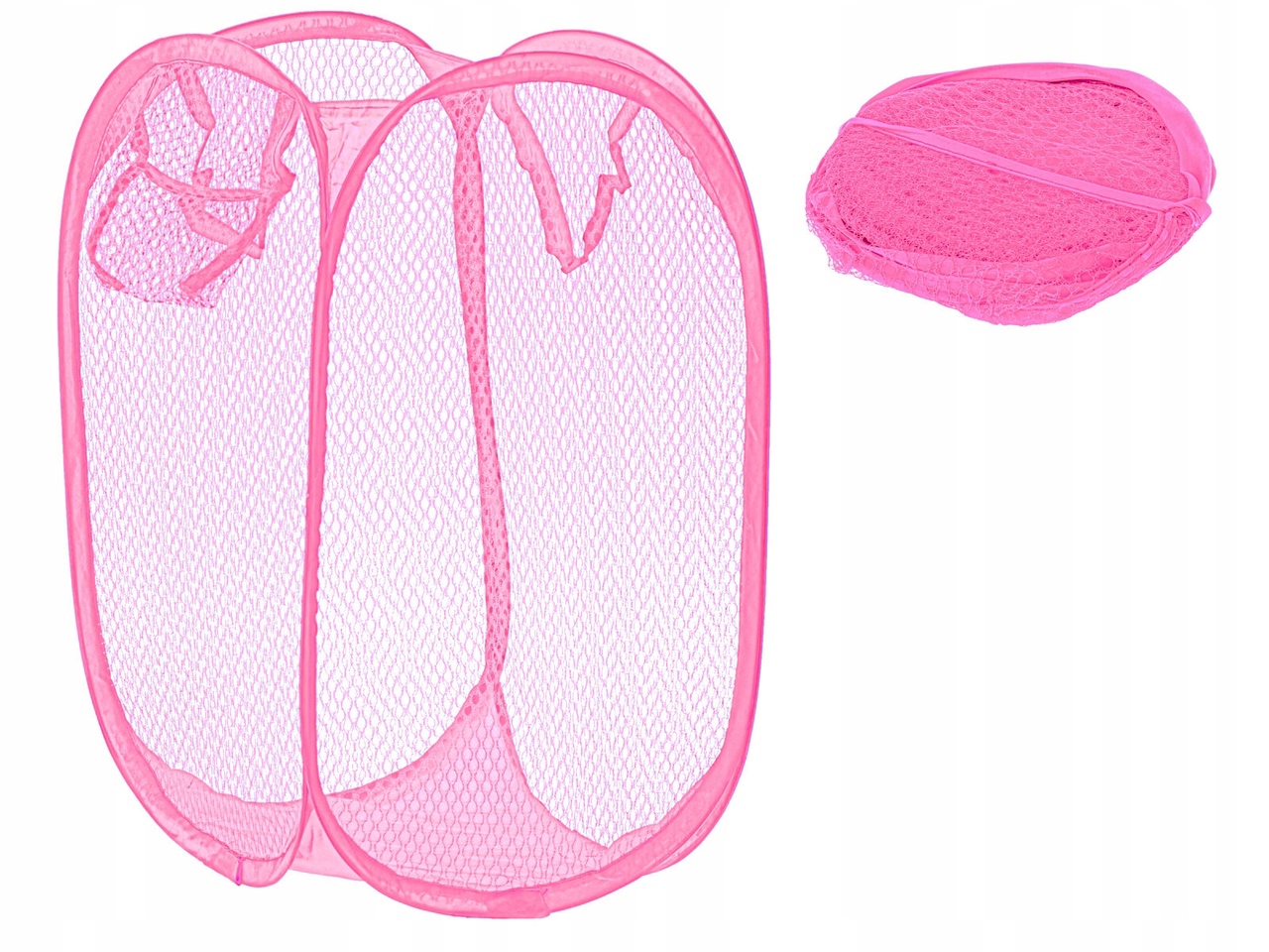 фото Корзина универсальная, складная сетка для белья и игрушек, розовый nobrand
