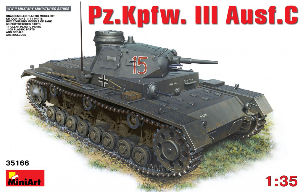 фото Сборная модель miniart 1/35 танк pz.kpfw. iii ausf.c 35166