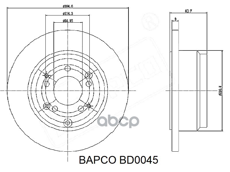 

BAPCO Диск тормозной задний, BD0045