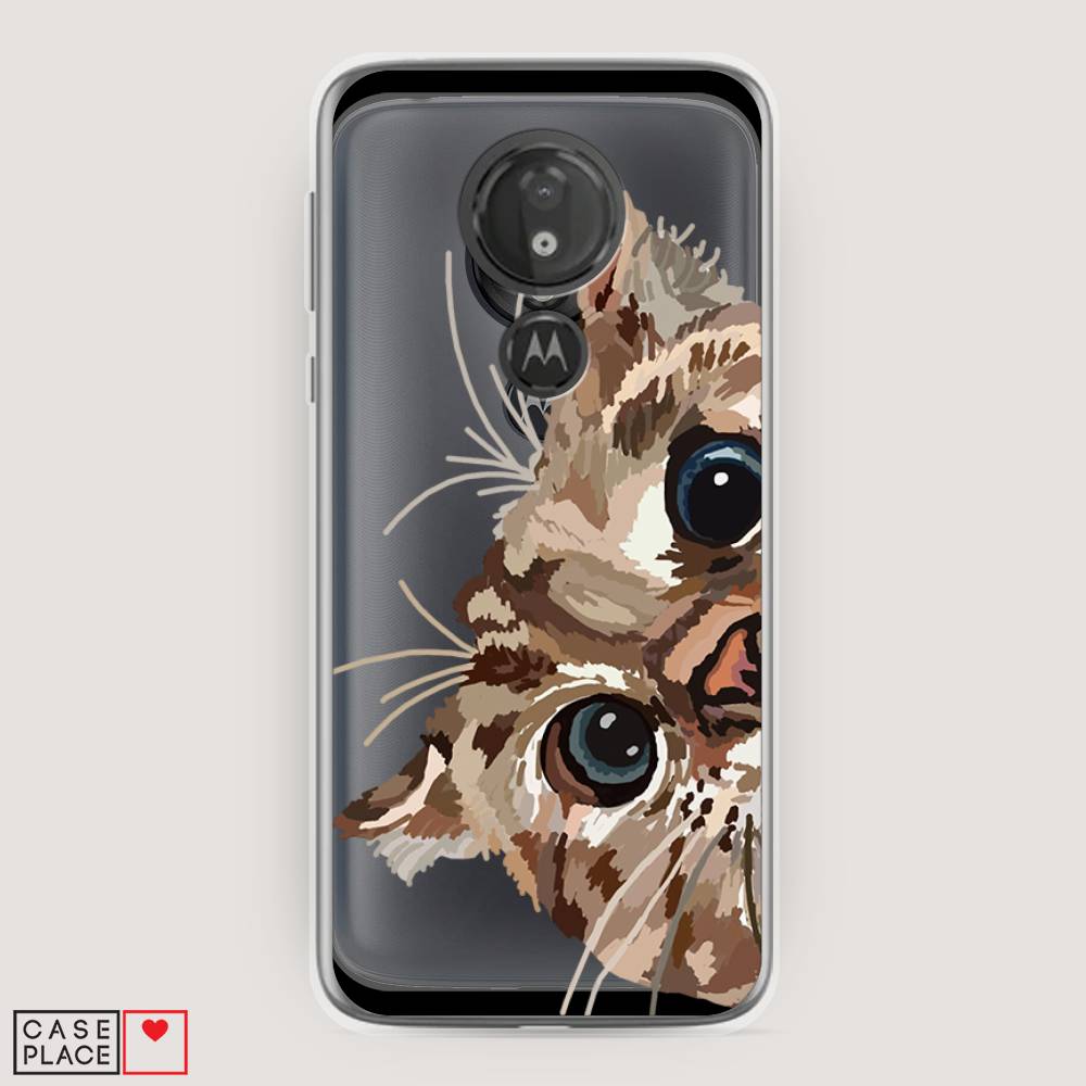 

Чехол на Motorola Moto G7 Power "Любопытный кот", Коричневый;синий;черный, 241350-1