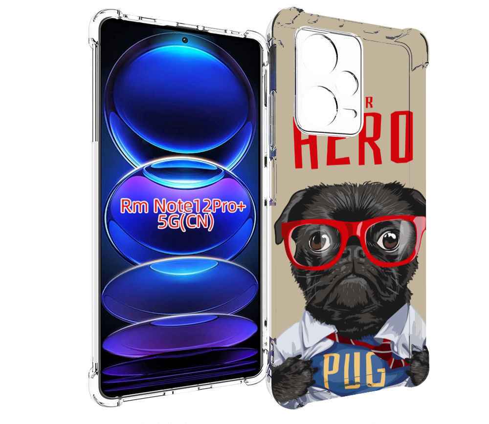 Чехол MyPads Герой-PUG для Xiaomi Redmi Note 12 Pro + Plus