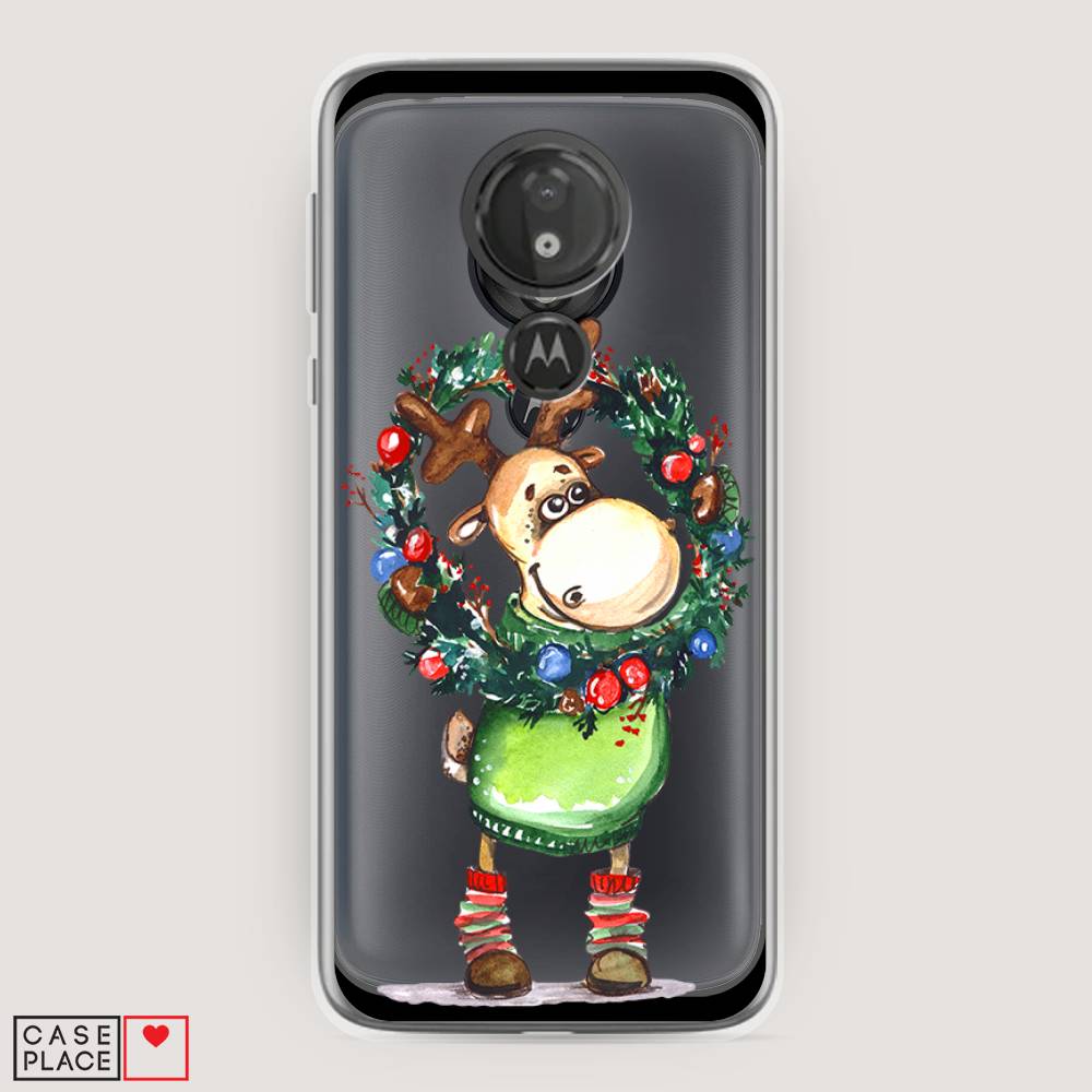 

Чехол на Motorola Moto G7 Power "Олень с новогодним венком", 241350-4