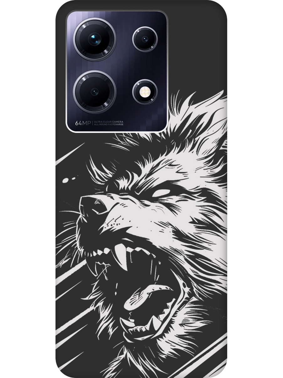 

Силиконовый чехол на Infinix Note 30 с принтом "Рев оборотня" матовый черный, Черный;белый, 773943713