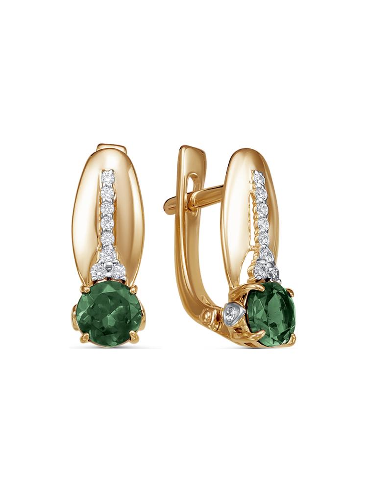 

Серьги из красного золота МАСКОМ 200-1594_turs-202, турмалин\ фианит, 200-1594_turs-202