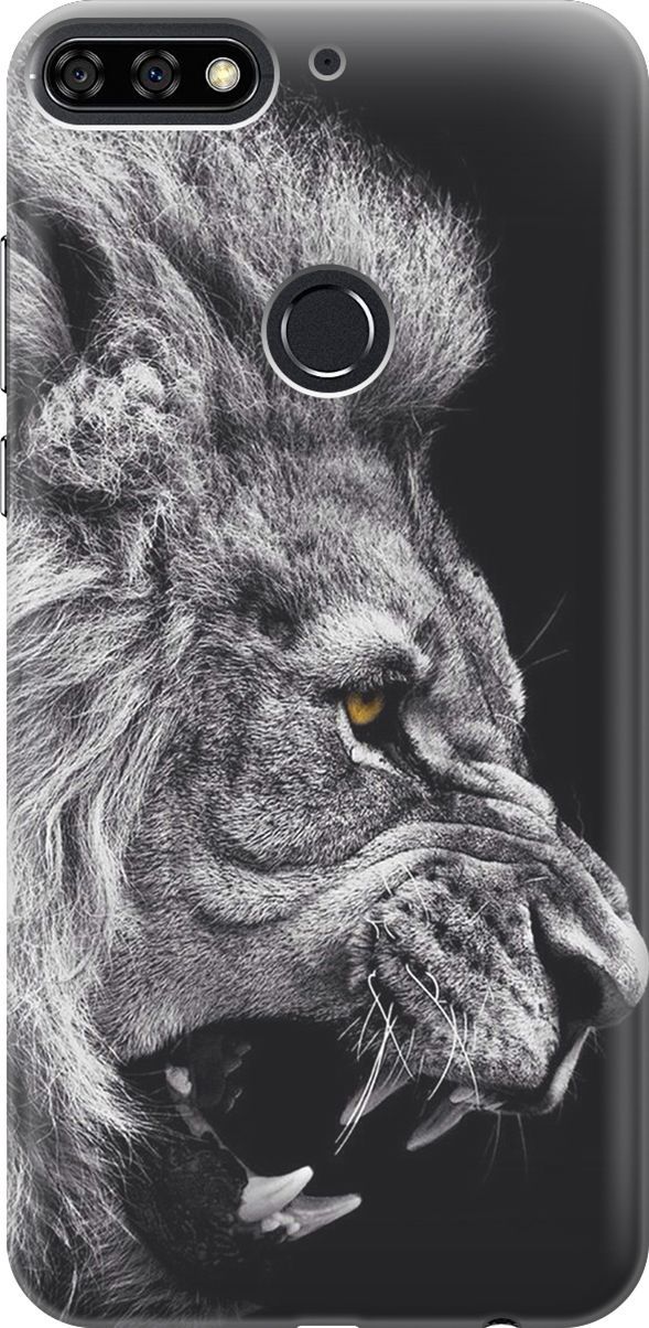 

Чехол на Honor 7C/7A Pro/Huawei Y6 Prime (2018) "Морда льва", 800