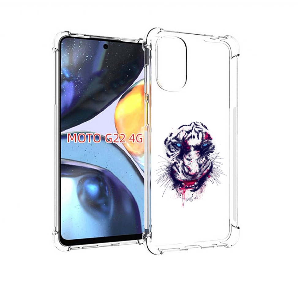 

Чехол MyPads безумный тигр для Motorola Moto G22 4G, Прозрачный, Tocco