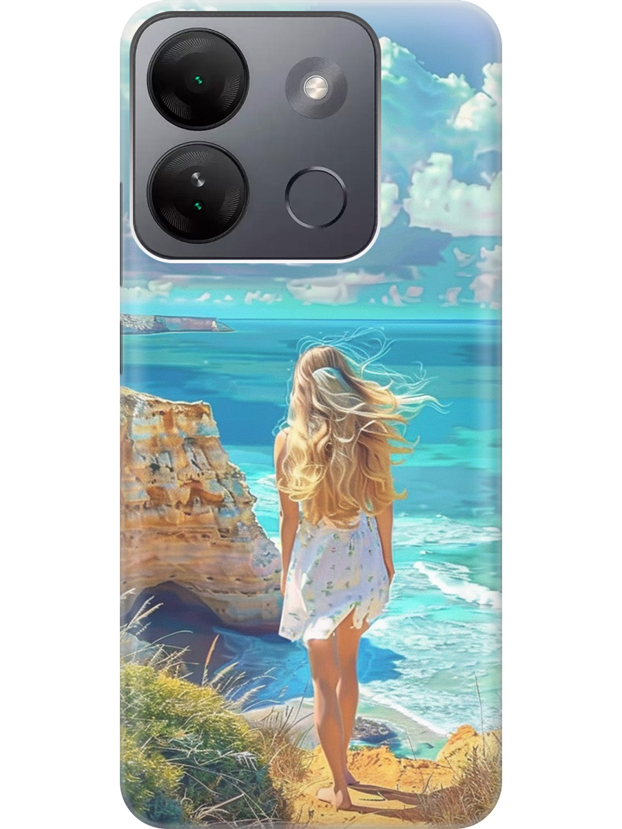 

Силиконовый чехол на Infinix Smart 7 HD с принтом "Безкрайнее море", Прозрачный;белый;голубой;желтый, 769392041