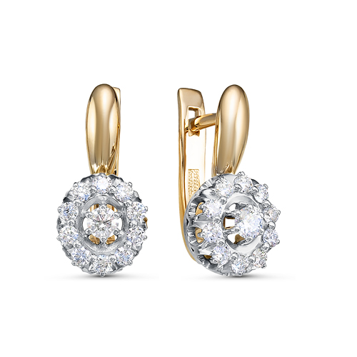 

Серьги из белого золота Бриллианты Костромы 02-3739, бриллиант, 02-3739
