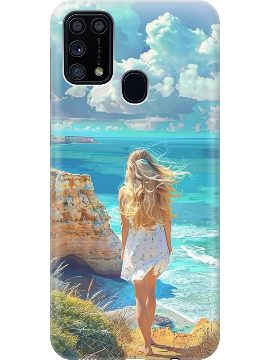 

Силиконовый чехол на Samsung Galaxy M31 с принтом "Безкрайнее море", Прозрачный;белый;голубой;желтый, 722999241