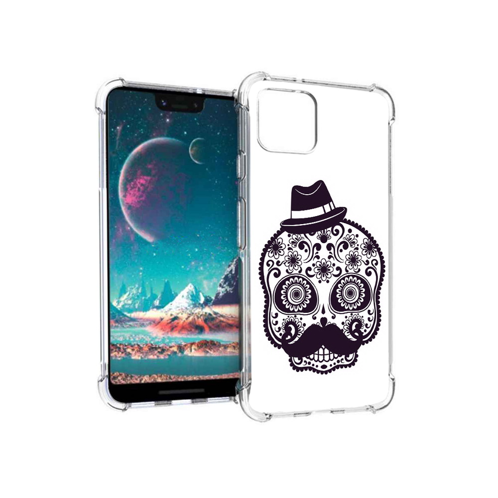 

Чехол MyPads Tocco для Google Pixel 4 разрисованный скелет, Прозрачный, Tocco