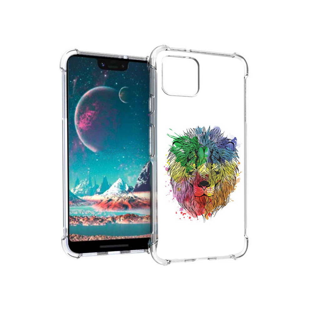 

Чехол MyPads Tocco для Google Pixel 4 разноцветный гордый лев, Прозрачный, Tocco