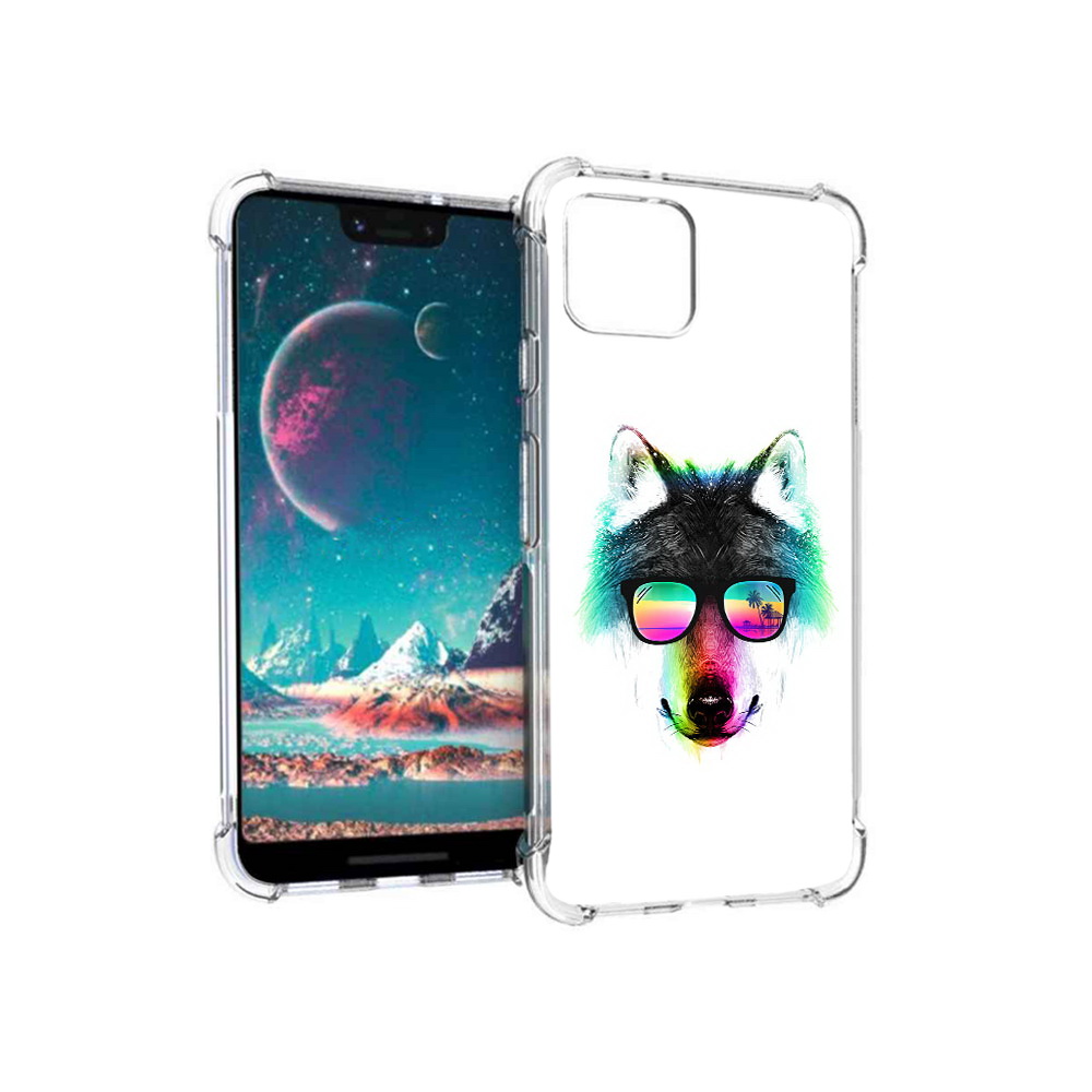 

Чехол MyPads Tocco для Google Pixel 4 радужный волк, Прозрачный, Tocco