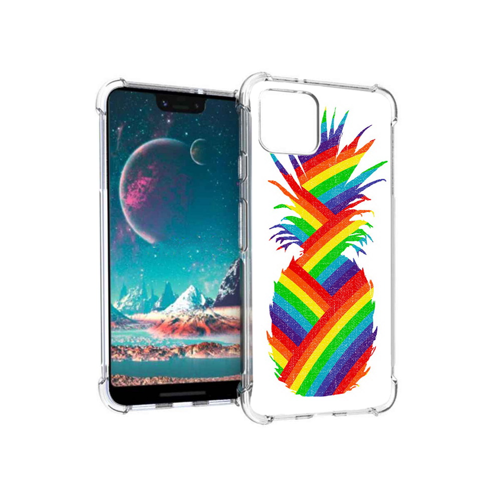 

Чехол MyPads Tocco для Google Pixel 4 радужный ананас, Прозрачный, Tocco
